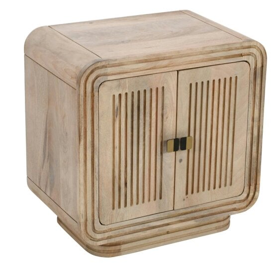 Wyld Haus Arizona Carved Natural Mango Wood 2 Door Cabinet