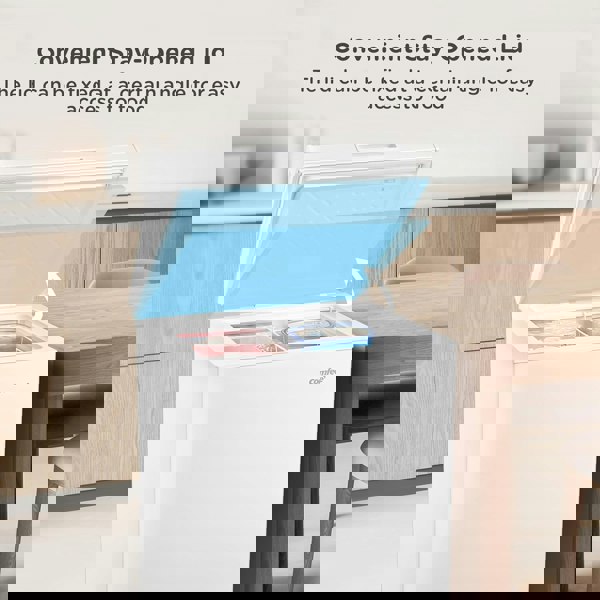 Living and Home RCC146WH-2UK(E) 143L Freestanding Chest Freezer, Digital Temp Control, 4-Star Rating, Suitable for Outbuildings and Garages, White