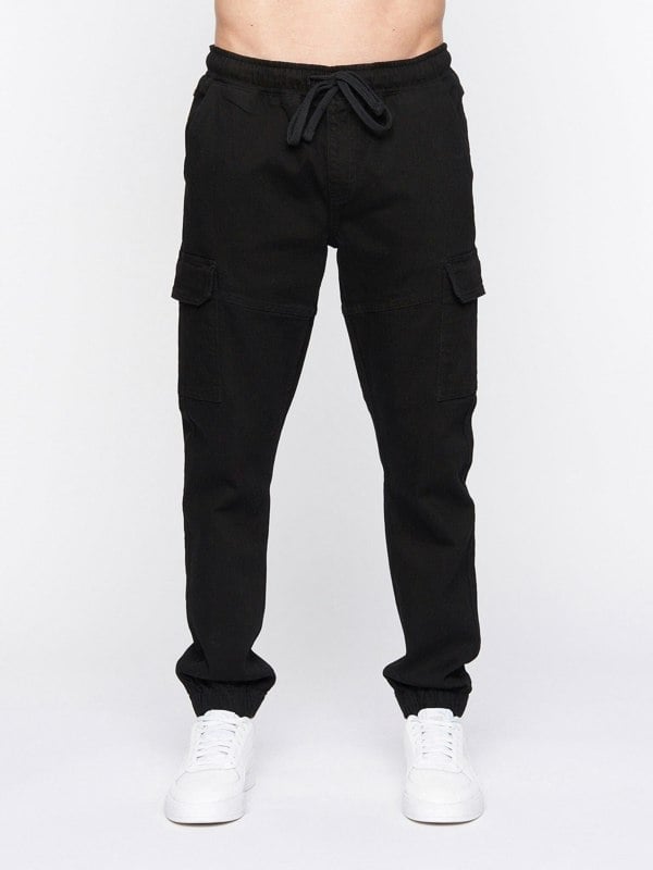 Crosshatch Malimore Cargo Cuff Jeans Solid Black