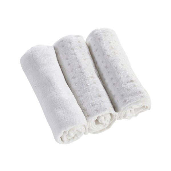 Kinder Valley 3 Pack Muslin Cloths Assorted