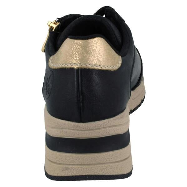 Rieker Ladies Rieker Casual Wedge Trainers With Side Zip N9301