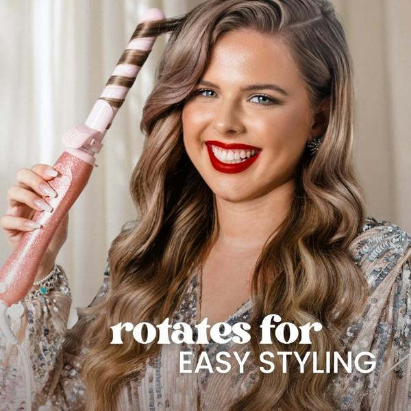 Beachwaver B Series - B1 Pink Glitter - UK Plug by Beachwaver for Women - 1 Inch Curling Iron