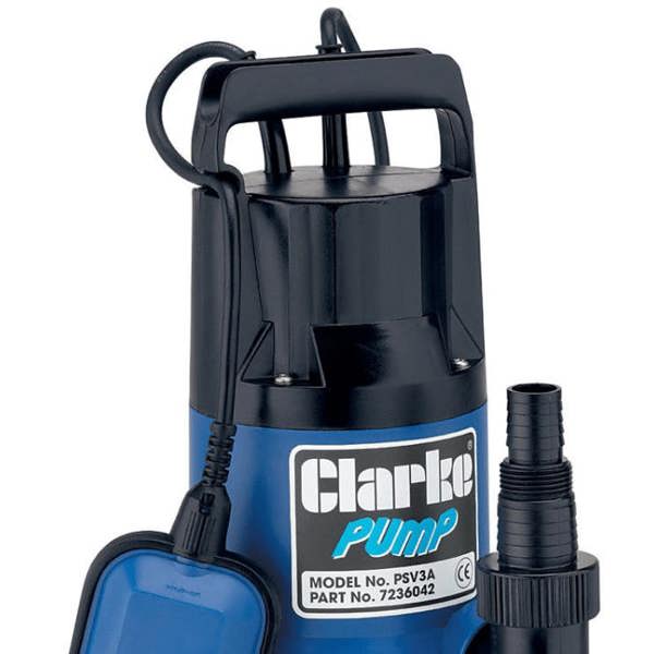 Clarke International Clarke PSV3A 1.5 Inch 400W 133Lpm 8m Head Dirty Water Submersible Pump with Float Switch (230V)