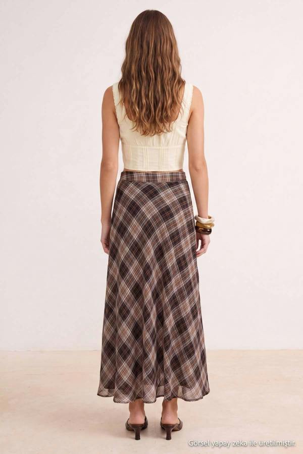 High Waist A-Line Maxi Skirt