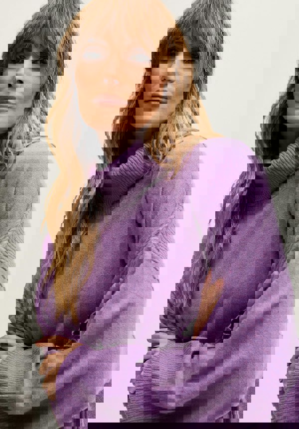 Stella Roll Neck Jumper In Purple