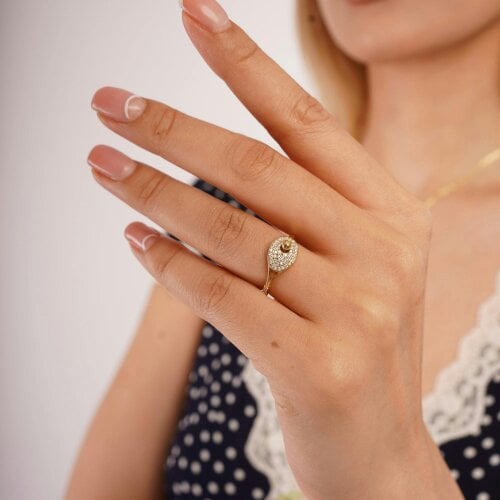 Spero London Sterling Silver Tennis Racket Ring