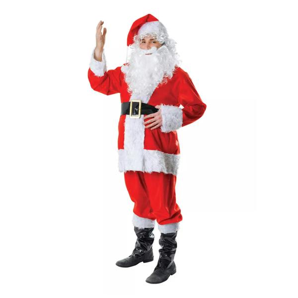 Bristol Novelty Unisex Adults Fur Complete Christmas Santa Costume - Red/White - 