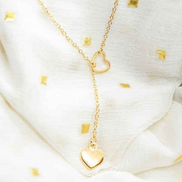 Gold Heart Lariat