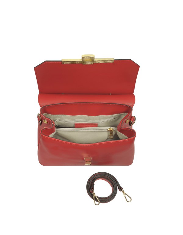 Le Parmentier Atlanta Top Handle Satchel - Red