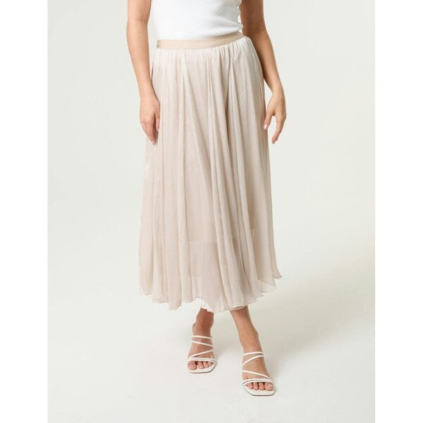 Blue Vanilla Mesh Tulle Pleated Skirt