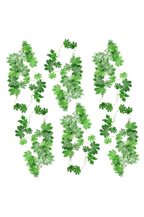 Dyzi Pack Of 6 Realistic Trailing Aralia Artificial Plants