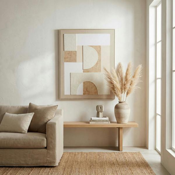 Lumera Linen Textured Canvas in Frame