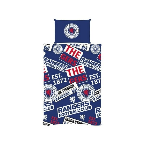 Rangers FC Patches Duvet Cover Set - Blue/White/Red