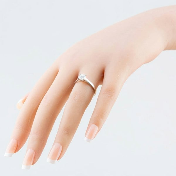 T. H. Baker 14ct White Gold Certified Lab Grown 0.75ct Brilliant Cut Diamond Solitaire Ring LGR20570-75 M (WG)