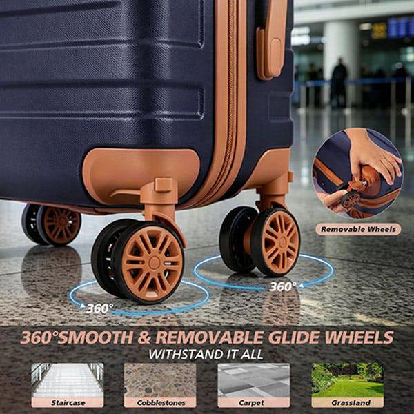 Leaper 20" ABS Carry-On Luggage with Removable Wheels & TSA Lock
