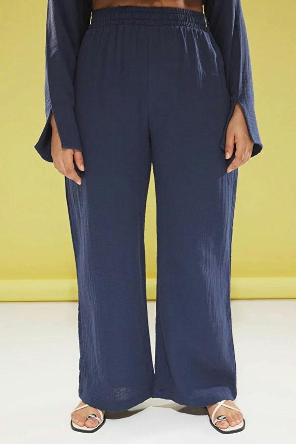 WOVCOR Muslin 100% Cotton Plus Size Two-Piece Set with Bow