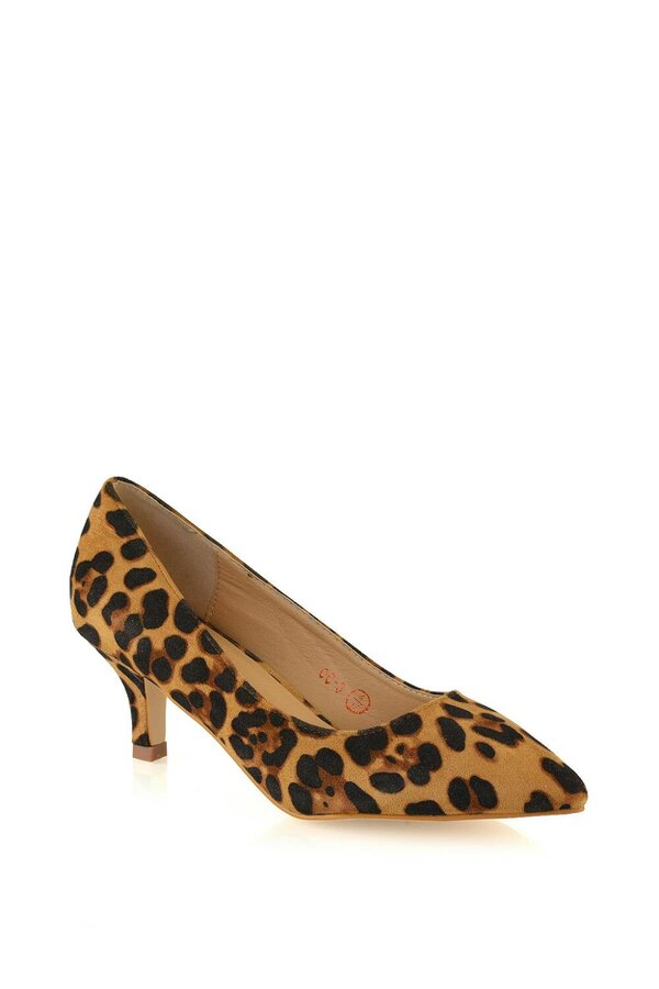 XY LONDON Pointed Toe Low Stiletto Kitten High Heel Court Shoes