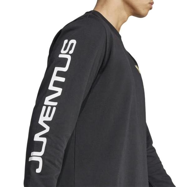 Adidas Mens Juventus Graphic Print Long-Sleeved T-Shirt - Black/Gold - 
