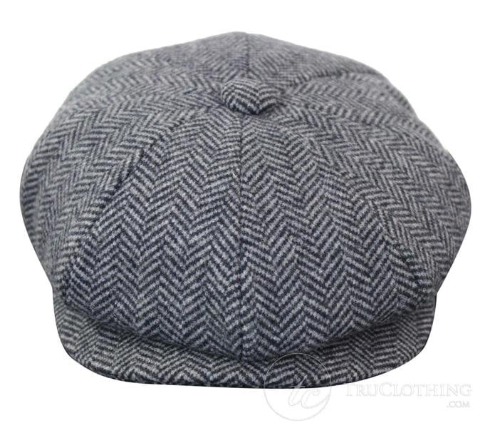 TruClothing Mens Peaky Blinders Grey Tweed Gatsby Flat Baker Hat