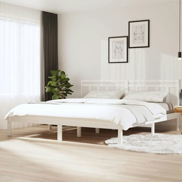 Berkfield Bed Frame White Solid Wood Pine 160x200 cm