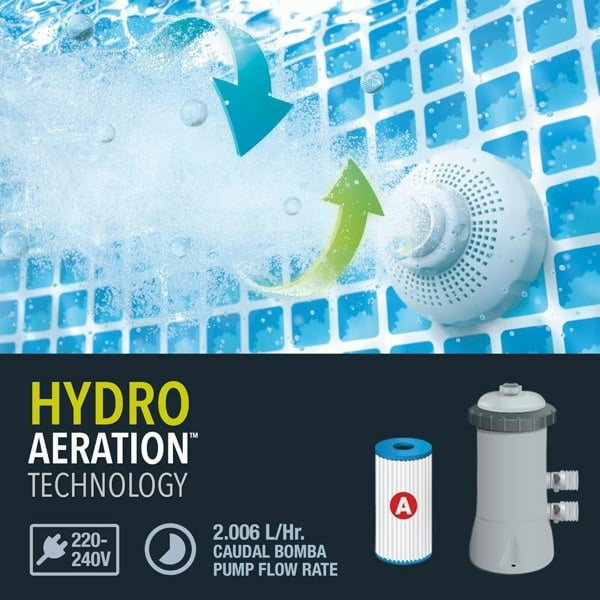 Intex 12ft x 30in Metal Frame Swimming Pool with Filter Pump UK Plug