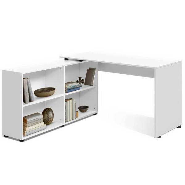 ADOV L Shaped Computer Desk with Storage Shelves, 130 x 60 x 75cm Corner Desk for Home Office