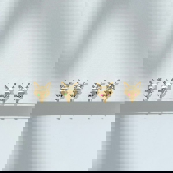 Gemondo Gardenia Ruby Fox Earrings In 9ct Yellow Gold