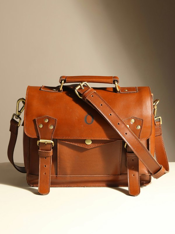 Dötch Club Emily Leather Satchel Bag - Brown