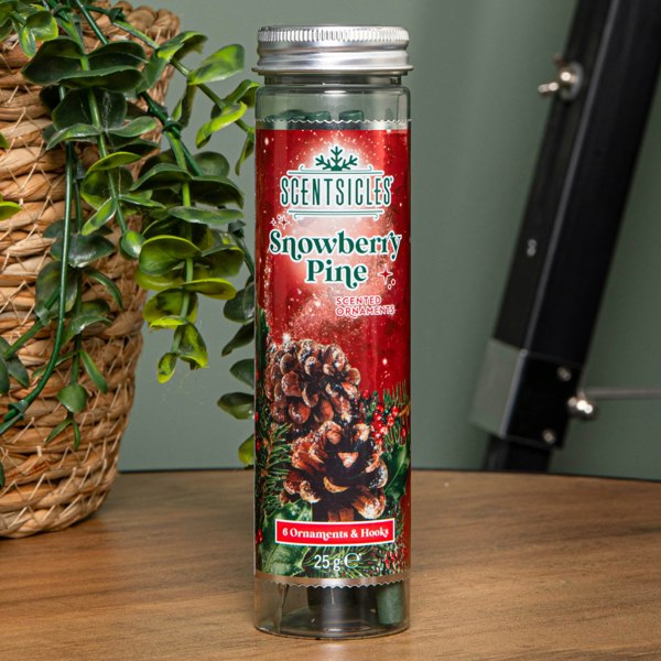 Samuel Alexander 25g Snowberry Pine Scented Christmas Scentsicles with 6 Hanging Hooks