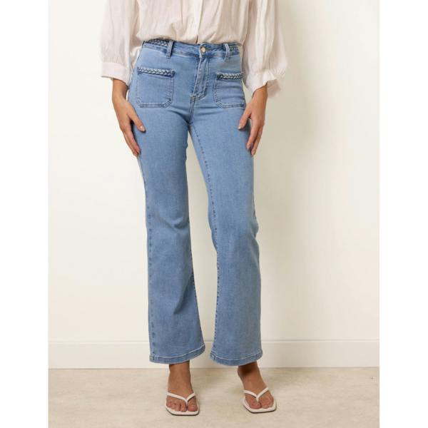 Blue Vanilla Rope Detail Pocket Jeans