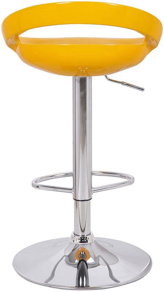 Lamboro Sorrento Swivel Breakfast Bar Stool, Chrome Stem, Height Adjustable Swivel Gas Lift, Home & Kitchen Plastic Barstool, Yellow