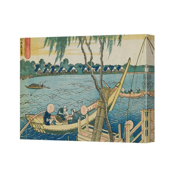 Benjamin Tate Design Japanese Ukiyoe Boat Scene Canvas Wall Art Vintage Print