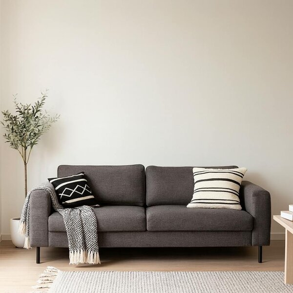 Wyld Haus San Sebastian 3 Seater Sofa Upholstered Light Grey Fabric