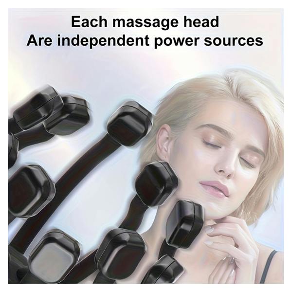 Dragodirect 8 Finger Electric Head Massager USB Rechargeable 3 Modes