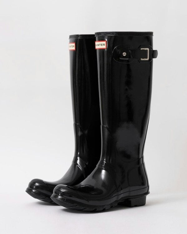 Hunter Womens Original Tall Gloss Wellington Boots - Black