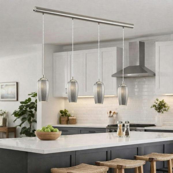 Pagazzi Lighting Stephie 4 Light Ceiling Light Bar Satin Nickel
