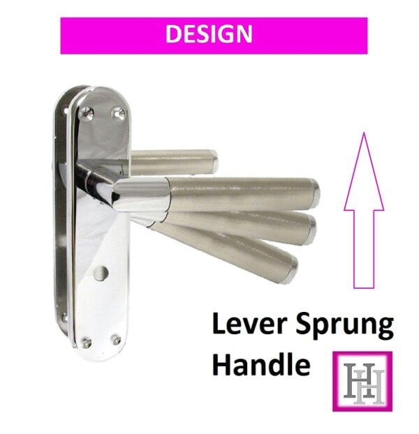 Haven Heritage Door Handles Lever Bath Satin Nickel & Chrome Dual Finish Mitred 1x Pair