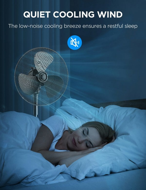 Living and Home Livingandhome Electric Stand Pedestal Fan Height Adjustable with 3 Speeds