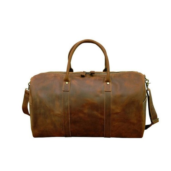 Touribag Genuine Leather Holdall - Brown