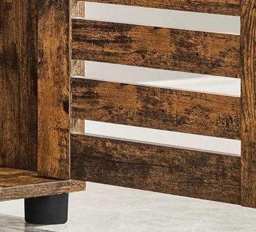 Modcraft Rustic Brown Floor Cabinet with Door & Open Shelves, Adjustable Storage, 167cm Tall