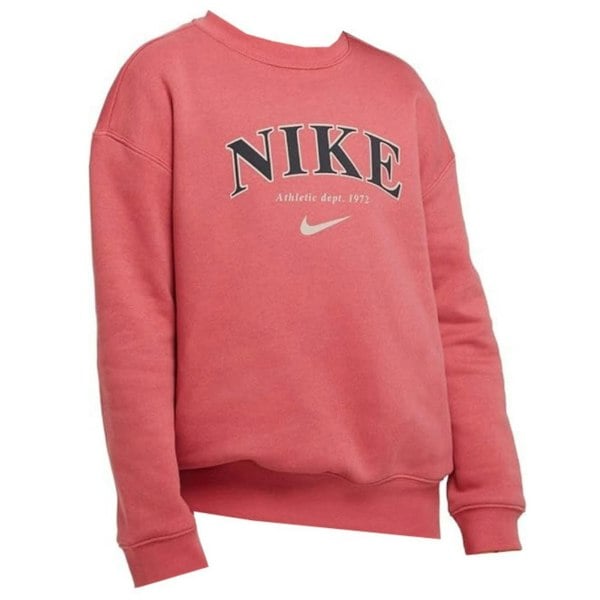 Nike Logo Youth Crewneck Pink Sweatshirt S