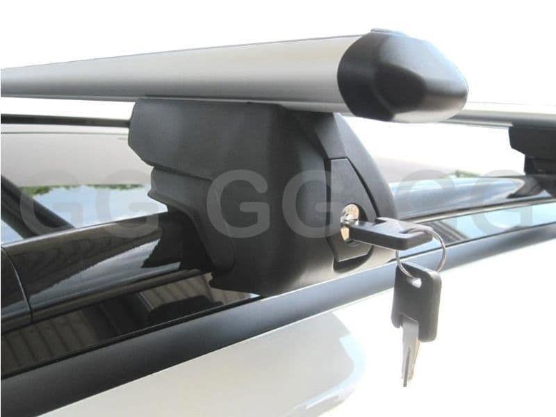 Complete Pair of Aerodynamic Universal Fit Roof Rack Bars, for Vehicles with Open Raised Roof Rails 130cm