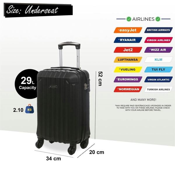 Snowball Hard Shell ABS 4 Wheels Luggage Travel Cabin Suitcase Set