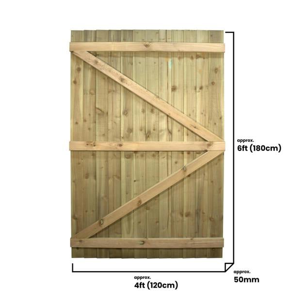 [rackhams variation] gate feather edge semi braced flat top [h.1800 x w.options] 7