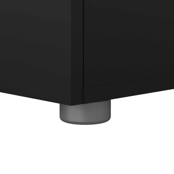 Wyld Haus Daejeon Black Wooden Bedside Table 2 Drawers