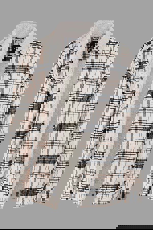 Men's Tartan Check Borg Lined Cotton Shacket