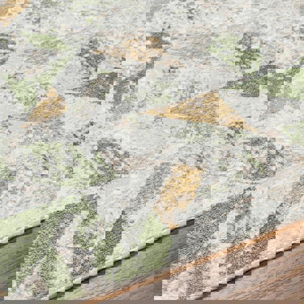 Livabliss San Francisco-Abstract Green Tan Taupe Modern Marble Rug