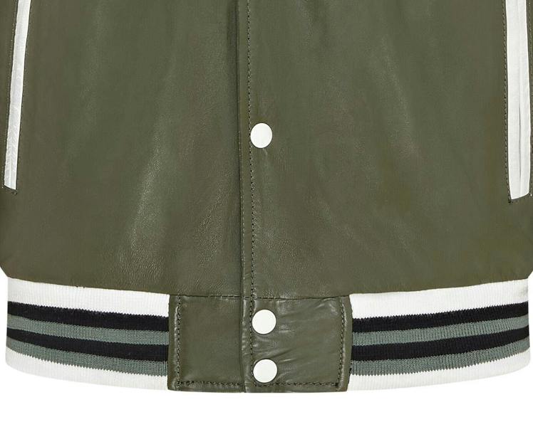 Infinity Leather Mens Baseball Leather Letterman Bomber Jacket - Ashwood
