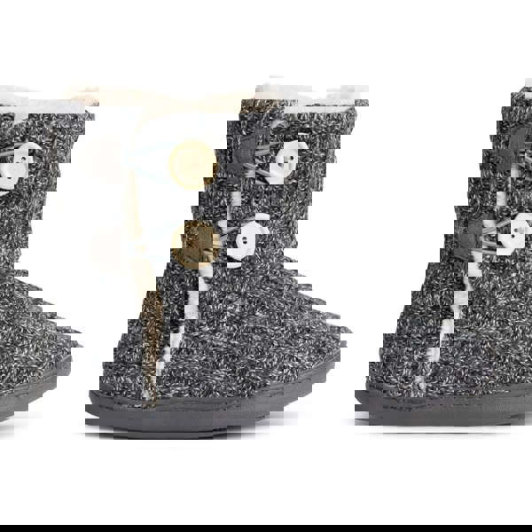 VIVA Polar Women's Memory Knitted Faux Fur Rubber Sole Winter Slippers