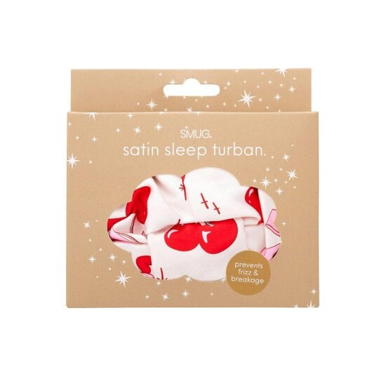 Satin Sleep Turban, Cherry Bows